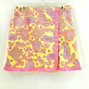 NWT Lilly and Van pink and yellow mini skirt Large